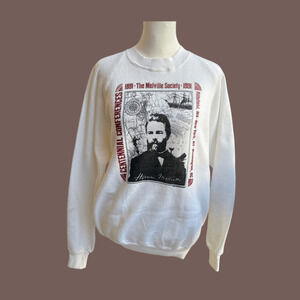 Jerzees Graphic Sweater | White Melville Society 1991 | Size L | Vintage